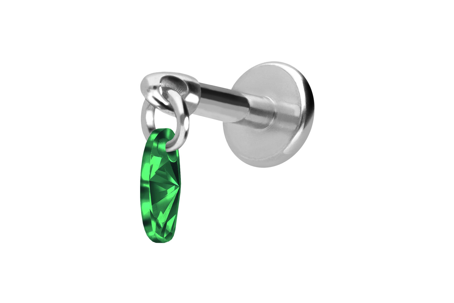 Titan Labret Piercing mit Innengewinde KRISTALLOVAL